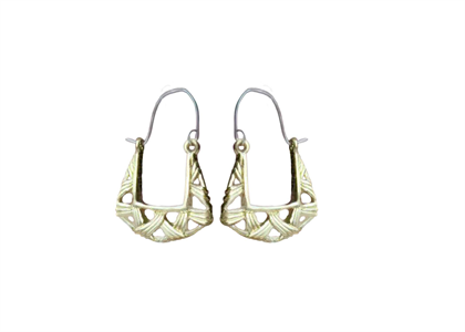 Gold Plated | Basket Hoop Earrings